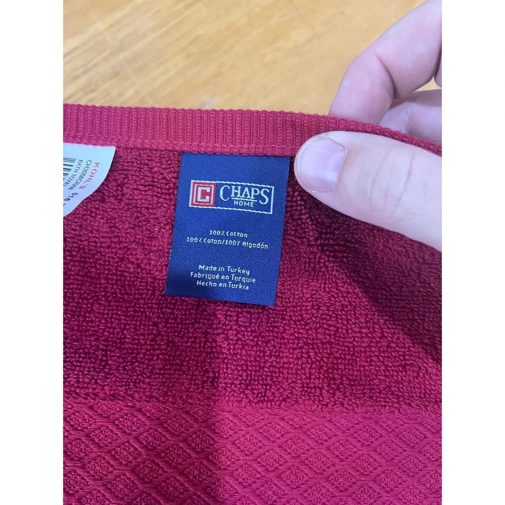 Chaps Home Cranberry Red 100% Cotton Bath Towel 30x58 Made in Turkey NWT‎